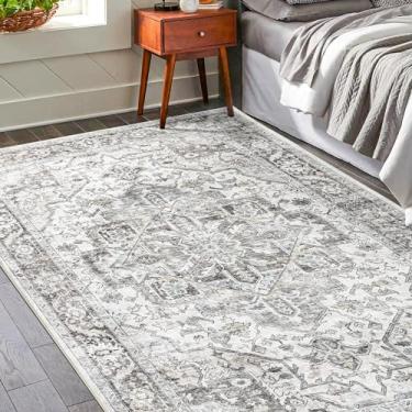 Imagem de Hatppto Tapetes de área de 10 x 15 cm, tapete boho vintage, sem queda, tapete para decoração de casa, antiderrapante, resistente a manchas, lavável para sala de estar, sala de jantar, quarto, entrada,