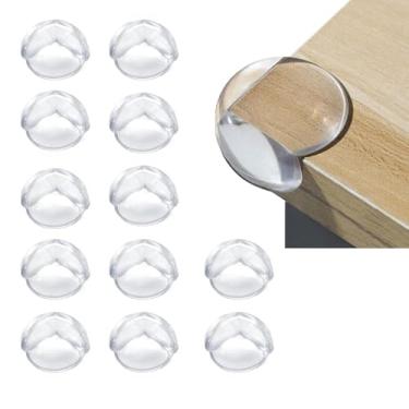 Imagem de Protetores de canto redondo transparentes - 16 peças, protetores de borda transparentes para móveis para evitar batidas e arranhões