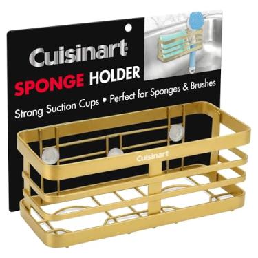 Imagem de Suporte de esponja Cuisinart para pia de cozinha — Suporte de pia de metal com ventosas triplas, organizador de pia de cozinha, organização e armazenamento de esponjas, escovas, sabão e acessórios de