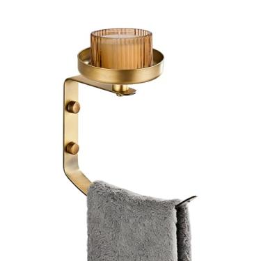Imagem de Suporte de toalha de mão para banheiro com suporte de vela vintage montado na parede com suporte de vela cortado para decoração de banheiro e acessórios estilo antigo YIGUANXIN