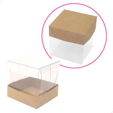 Imagem de Caixa de Acetato PMB-4 Kraft (5cm) Kit 25un Embalagem Transparente - A