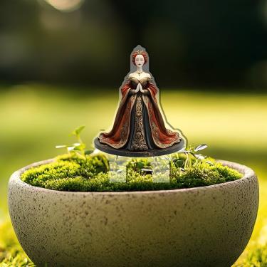 Imagem de Estacas decorativas de jardim de flores rainhas, decorações de plantas em vaso de acrílico. Ideia de presente para Natal, aniversário, aniversário, dia dos namorados, celebrações.