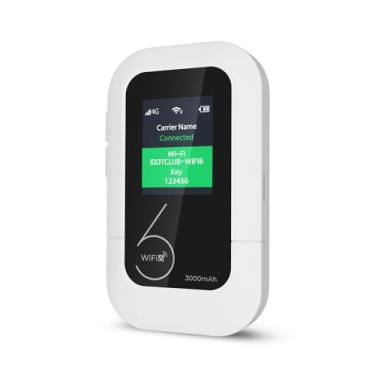 Imagem de EIOTCLUB Hotspot Wi-Fi portátil 4G LTE, Internet móvel sem contrato | Pay-as-YouGo, 1 GB de dados de teste, 10 conexões de dispositivos, bateria de 3000 mAh, Wi-Fi de bolso para viagens, casa, carro