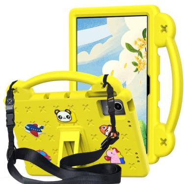 Imagem de QYiiD Capa infantil para tablet TCL NXTPAPER 11 modelo 9466X6 2023, capa protetora de EVA infantil à prova de choque com alça de suporte, alça de ombro, suporte para TCL NXTPAPER 11 polegadas, amarelo