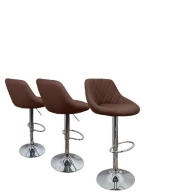 Imagem de Kit 2 Banquetas Milano Carmel Estofada Giratória c/Regulagem(Marrom)