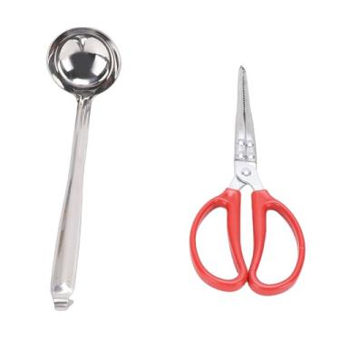 Imagem de Zopsc Conjunto de Pinças para Lareira de Ferro Fundido e Colher de Pelotas, Pegador de Lenha de Mesa à Prova de Calor de Ferro Fundido de 30,5 Cm e Ferramenta de Manuseio de Pelotas