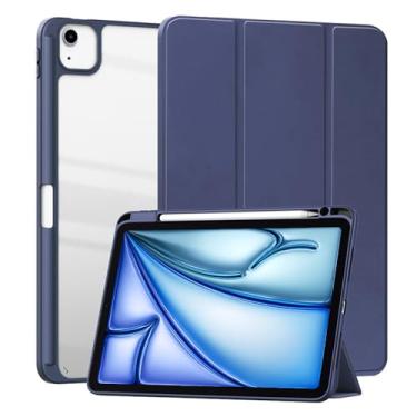 Imagem de SFFINE Capa transparente compatível com iPad Air 11 polegadas 7ª/6ª geração (M3/M2) 2025/2024, para iPad Air 5ª/4ª geração, capa inteligente de hibernar/despertar automática de 10,9 polegadas 2022