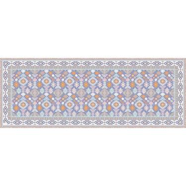 Imagem de IRI-GIRI Tapete decorativo de vinil para cozinha, linóleo, PVC, piso de azulejo, colorido, durável, antiderrapante, lavável à mão e protege pisos 160 x 60 cm, Kilim 293