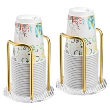 Imagem de Beautyflier Dispensador de copo de banheiro de metal, suporte de armazenamento resistente para 85 g, suporte descartável de papel e copo de plástico de 113 g, rack de armazenamento de copo descartável