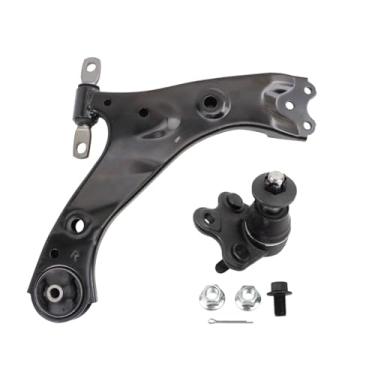 Imagem de TRQ Braço de controle inferior dianteiro direito com conjunto de junta esférica inferior do lado do passageiro compatível com Toyota Highlander 2020-2023