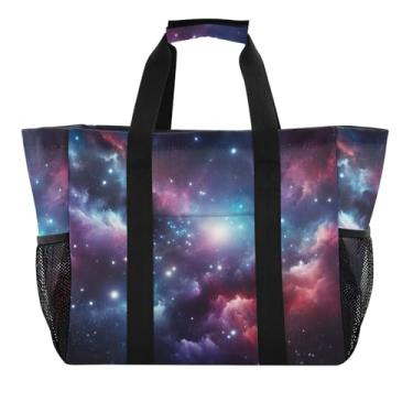 Imagem de Sacolas de compras reutilizáveis para compras de mercearia, bolsas de praia, nebulosas, femininas, modernas, grandes, à prova d'água, para natação, piscina, bote, bolsa legal