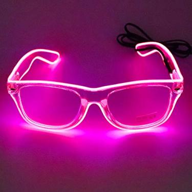 Imagem de Óculos LED Iluminados com Fio El Neon para Raves Festas Clubs e Decoração de Feriados 10 Estilos Iluminação Luz Constante Modos Pisca Lento Design Ergonômico armação Estilosa Lentes Claras Acessórios