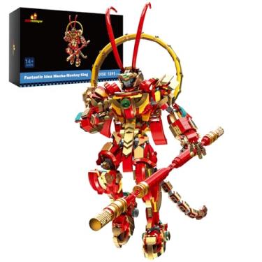 Imagem de JMBricklayer Conjunto de montar Robot Mech Monkey King para adultos 70150, tela mecânica estilo chinês, blocos de montar de tijolos de brinquedo mecânico, presentes ideais para maiores de 14 anos