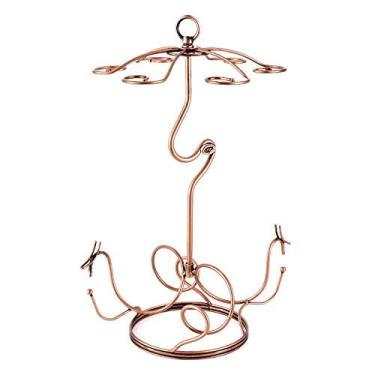 Imagem de Rack de vinho de mesa para taças, 2 garrafas de vinho/6 taças de vinho, suporte para exibição de taças de vinho, suporte organizador de cálice doméstico