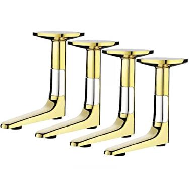 Imagem de Conjunto de 4 pernas, pernas de grampo de cabelo em forma de L, pernas de mesa de metal, perna de armário DIY, pernas de sofá, mini mesa de computador, suportes de noite (cor: preto arma, tamanho: 16