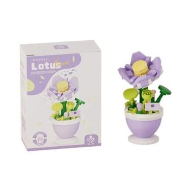 Imagem de Caixa De Presente Com Flores De Rosa, Modelo De Blocos De Montar Tulip