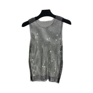 Imagem de Camiseta De Verão Y2K Para Mulheres Com Brilho De Diamante, Camisa De 