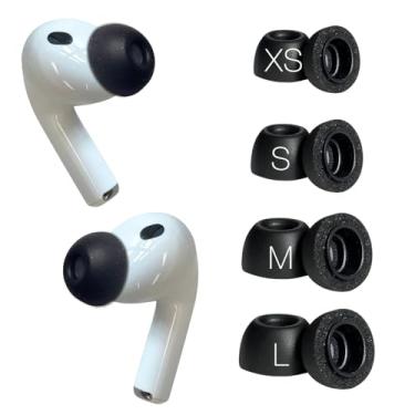 Imagem de TENNMAK Auriculares de substituição para AirPods Pro 3 (3ª geração 2025), espuma viscoelástica ultramacia, redução de ruído confortável, 4 pares (XS/P/M/G tamanho preto)