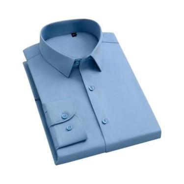 Imagem de Camisas Sociais Masculinas Slim Fit Antirrugas De Manga Longa Brancas 