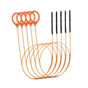 Imagem de XLWLLNJ Conjunto de 5 peças de desentupidor de ralos flexível e longo, ideal para vasos sanitários e chuveiros, 130cm
