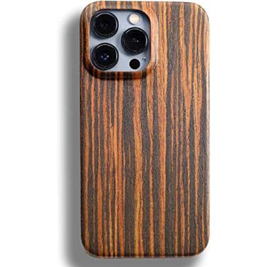 Imagem de MAALYA Capa para Apple iPhone 14 Plus 6,7 polegadas 2022, capa traseira respirável à prova de choque de madeira real leve [proteção de tela e câmera] (Cor: B)