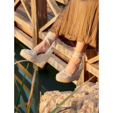 Imagem de Sandália Anabela Alta 12cm Romero Pedra, Pedra, 35