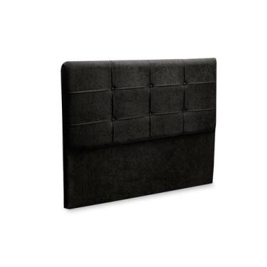 Imagem de Cabeceira London 1,60 Suede Amassado Preto - JS Móveis