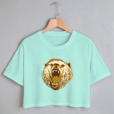 Imagem de Blusa Blusinha Camiseta Cropped TShirt Feminina Algodão Tecido Premium