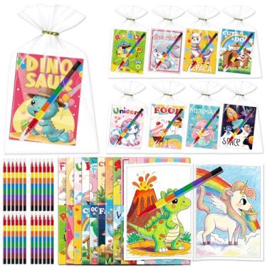 Imagem de Kalysky Pacote com 24 livros de colorir para lembrancinhas de festa infantis, giz de cera com mini livros de colorir para crianças de 4 a 8 a 12 anos, sacolas de presente de aniversário, presentes de