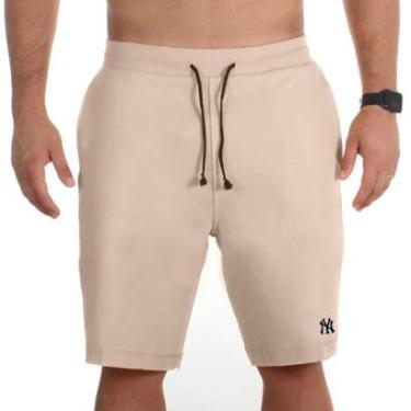 Imagem de Bermuda Moletinho Plus Size Masculina Elástico Cintura Cordão Ajustavel Tamanho Especial G1 ao G5-Masculino
