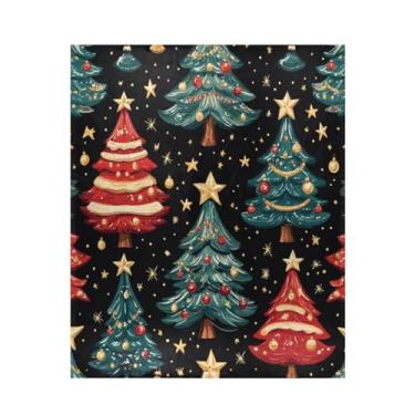 Imagem de Blueangle Cobertor de árvores de Natal com desenho animado supermacio, quente, aconchegante, leve para todas as estações, cobertor de lã para cama ou sofá, fácil de cuidar (127 x 152 cm) #428