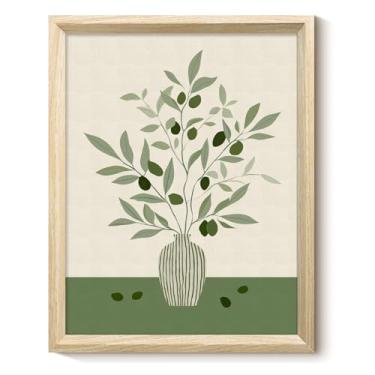 Imagem de VIYYIEA Texturas de madeira emolduradas azeitonas engarrafadas arte de parede para sala de estar, modernismo impressões em tela arte para paredes, quarto, cozinha, corredor, decoração de parede de