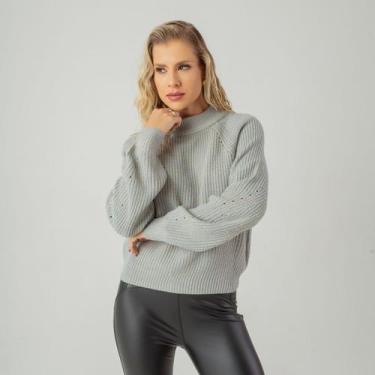 Imagem de Suéter susie tricot vazado feminino - Susie Modas, Azul, G