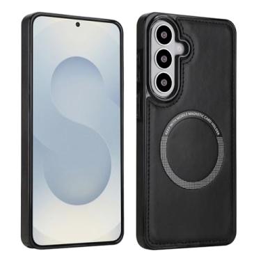 Imagem de Capa magnética fina para carregamento sem fio para Samsung Galaxy S26 Plus, capa híbrida fina com anel magnético para carregador sem fio, suporte magnético para carro e carteira, capa protetora à