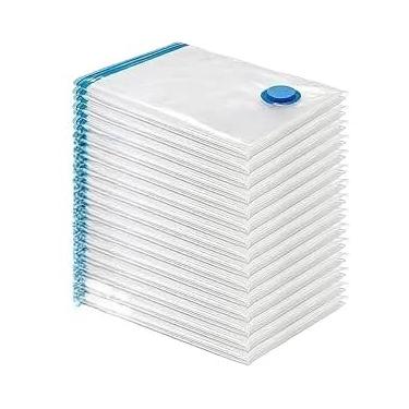 Imagem de Kit 10 Saco a Vacuo Organização de Roupas 50x60 Mala Viagem Guarda Roupa Bomba Manual(3 SACOS+SEM BOMBA)