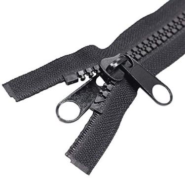 Imagem de MebuZip #10 Zíperes de plástico de separação resistente de 114 polegadas com zíper de aba dupla para saco de dormir, barco, lona, capa, trampolim, cama de cachorro, barraca (preto)