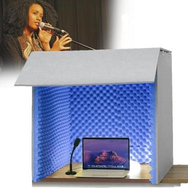 Imagem de Cabine de gravação portátil à prova de som - sala de isolamento para estúdio doméstico, gravação de microfone e podcast, jogos, transmissão - solução definitiva de tratamento acústico