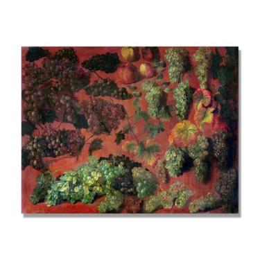 Imagem de Arte em tela vintage de frutas mortas, pintura clássica de cozinha country, decoração de parede de casa de fazenda quente para sala de jantar e cozinha. A56. 50 x 65 cm-19,7 x 25,6 pol. Somente tela