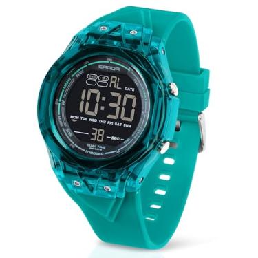 Imagem de TICKEEN Relógio masculino esportivo, digital, à prova d'água, com alarmes/contagem regressiva/cronômetro/12 e 24h/tempo duplo/luz/campainha de hora em hora/relógio de pulso multifuncional militar