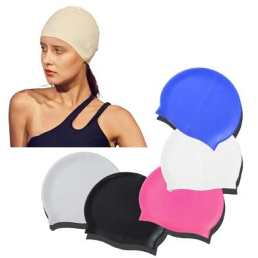 Imagem de Touca de Natação Silicone Impermeável Confortável Unissex Adulto e Criança - Proteção Contra Cloro (Rosa)