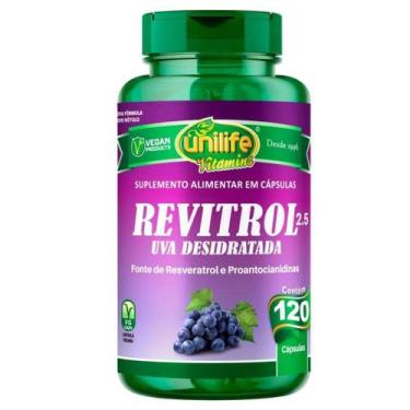 Imagem de Uva Desidratada Revitrol Vegano 120 Cápsulas 500Mg - Unilife