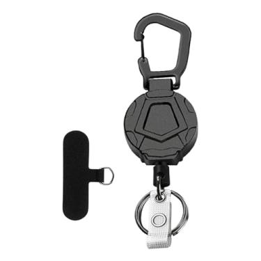 Imagem de kowaku Chaveiro retrátil com suporte para celular, porta-crachá giratório para chaves, Style F
