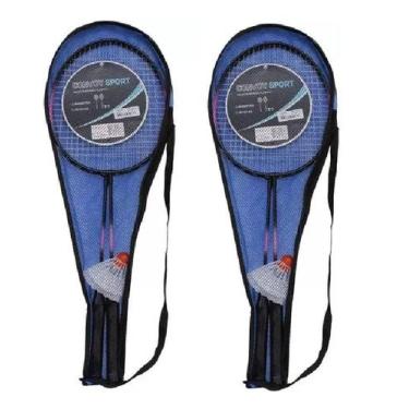 Imagem de Kit 4 Raquetes de Badminton em Aço e Plástico com 4 Petecas - Convoy S