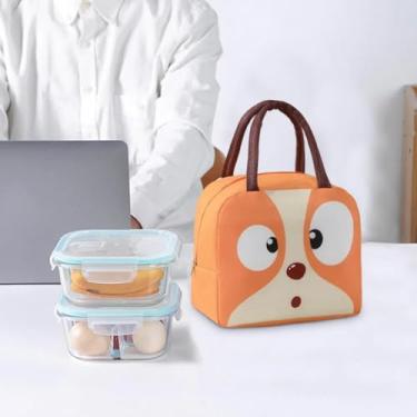 Imagem de Bolsa Térmica Lancheira Infantil com Estampa de Animais, Design 3D de Cachorro, Material Oxford Impermeável, Alça Acolchoada, 23x14x19cm, para Escola e Passeios-MODELO SORTIDO