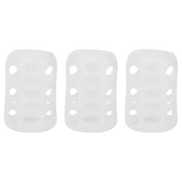 Imagem de Cabilock Pacote com 3 capas protetoras de silicone para mamadeiras macias e antiderrapantes para mamadeiras de vidro de boca larga com isolamento térmico, protetor de mamadeira para uso doméstico e