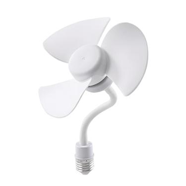 Imagem de Y-Nut Mini ventiladores de soquete, ventiladores de base E26, ventiladores de mesa pequenos de economia de energia de 14 cm para escritório/quarto/sala de estar/garagem/cozinha