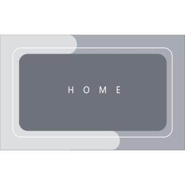 Imagem de Tapete de banheiro antiderrapante, absorvente e de secagem rápida (cinza, retângulo)