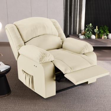 Imagem de Poltrona do Papai Reclinável Melim Power Touch Massagem PU Bege FH1 - D'Rossi