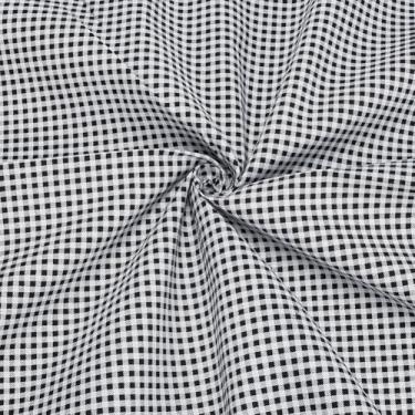 Imagem de PH PandaHall Tecido guingão preto 2 m x 1,5 m / 2,18 m x 59 polegadas tecidos de popelina xadrez tecidos de estofamento, tecido de poliéster tartan para projetos faça você mesmo, cortinas de decoração