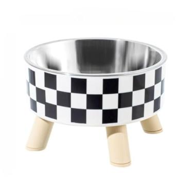 Imagem de Tigela larga elevada para gatos de aço inoxidável para alimentação diária para animais de estimação e tigela de água para gatos e cães internos (estilo 5)